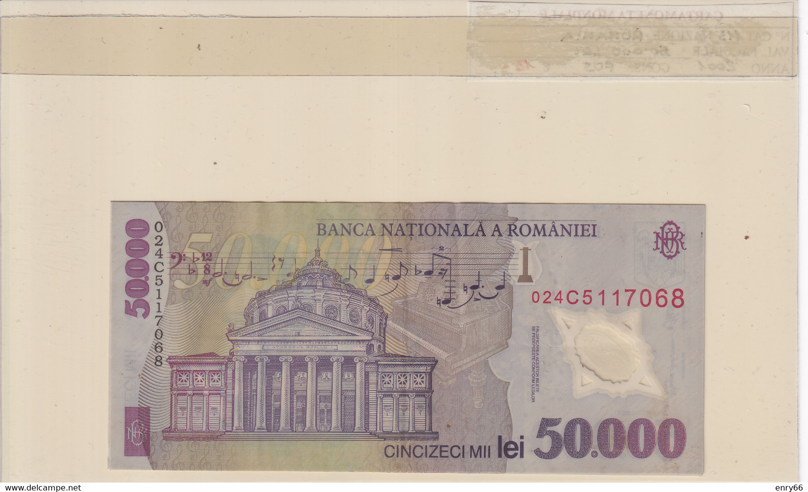 ROMANIA 50'000 LEI 2001 P113 - Roemenië