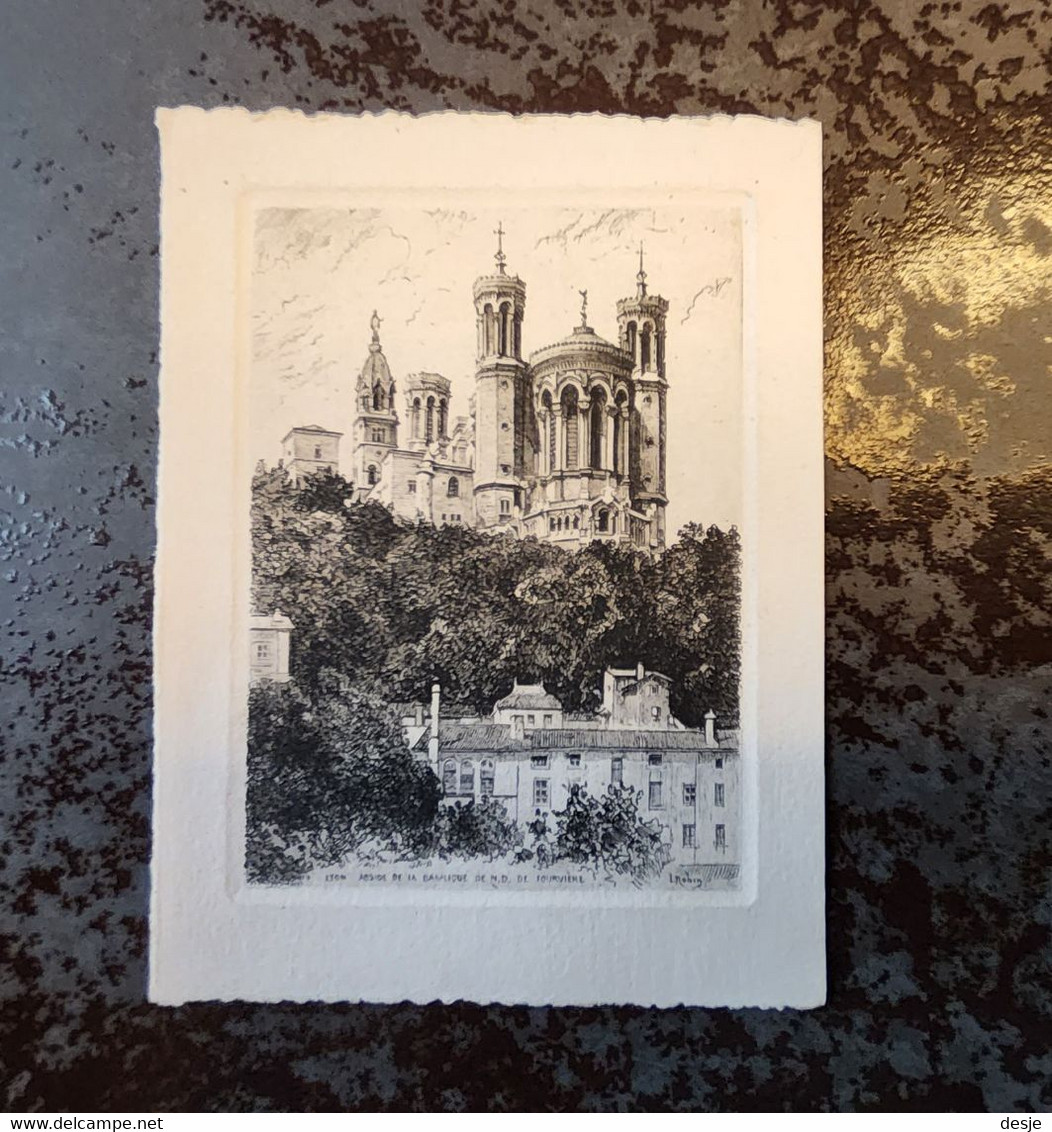 Ets Lyon Abside De La Basilique De Notre Dame De Fourvière - Etchings