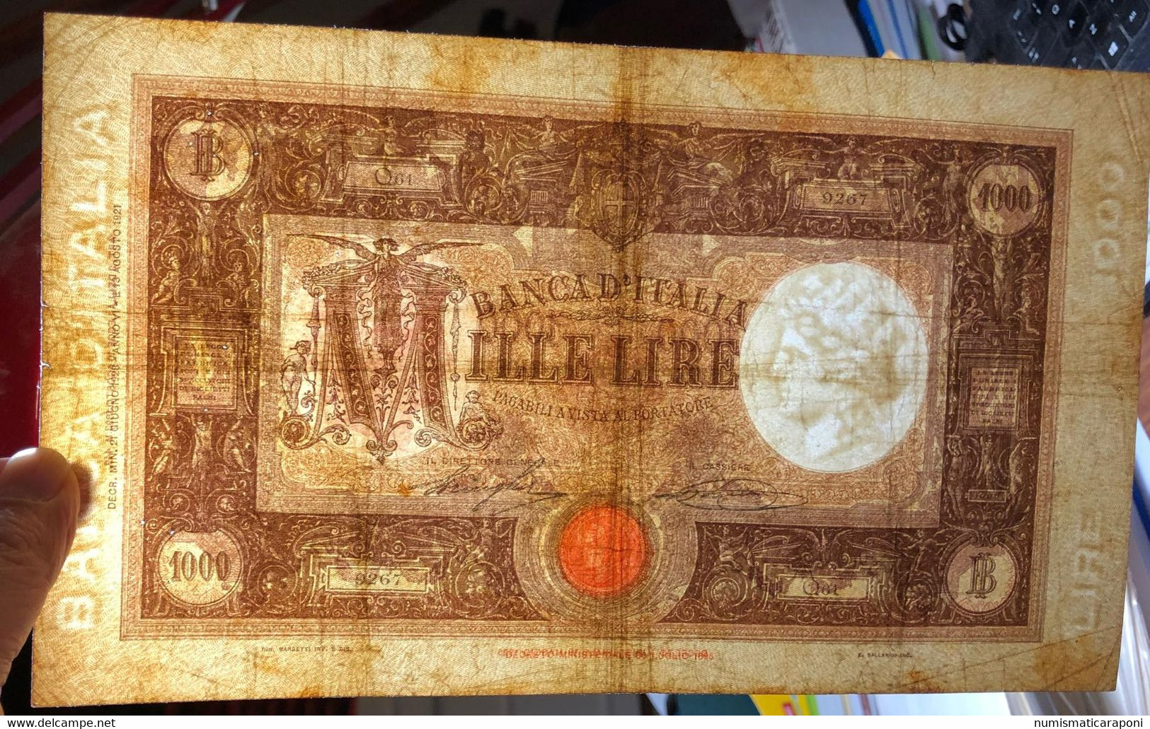 1000 Lire Grande M Fascio I° Tipo 21 06 1928 R2 RR Biglietto Circolato Ma Ancora Molto Collezionabile Q.bb LOTTO 1202 - 1000 Liras