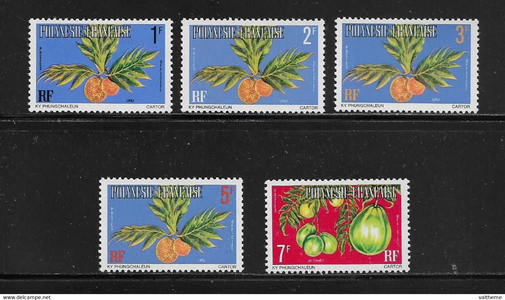 POLYNESIE  ( OCPOL - 559 )  1977  N° YVERT ET TELLIER  N° 1(A)/5(A)  N** - Officials