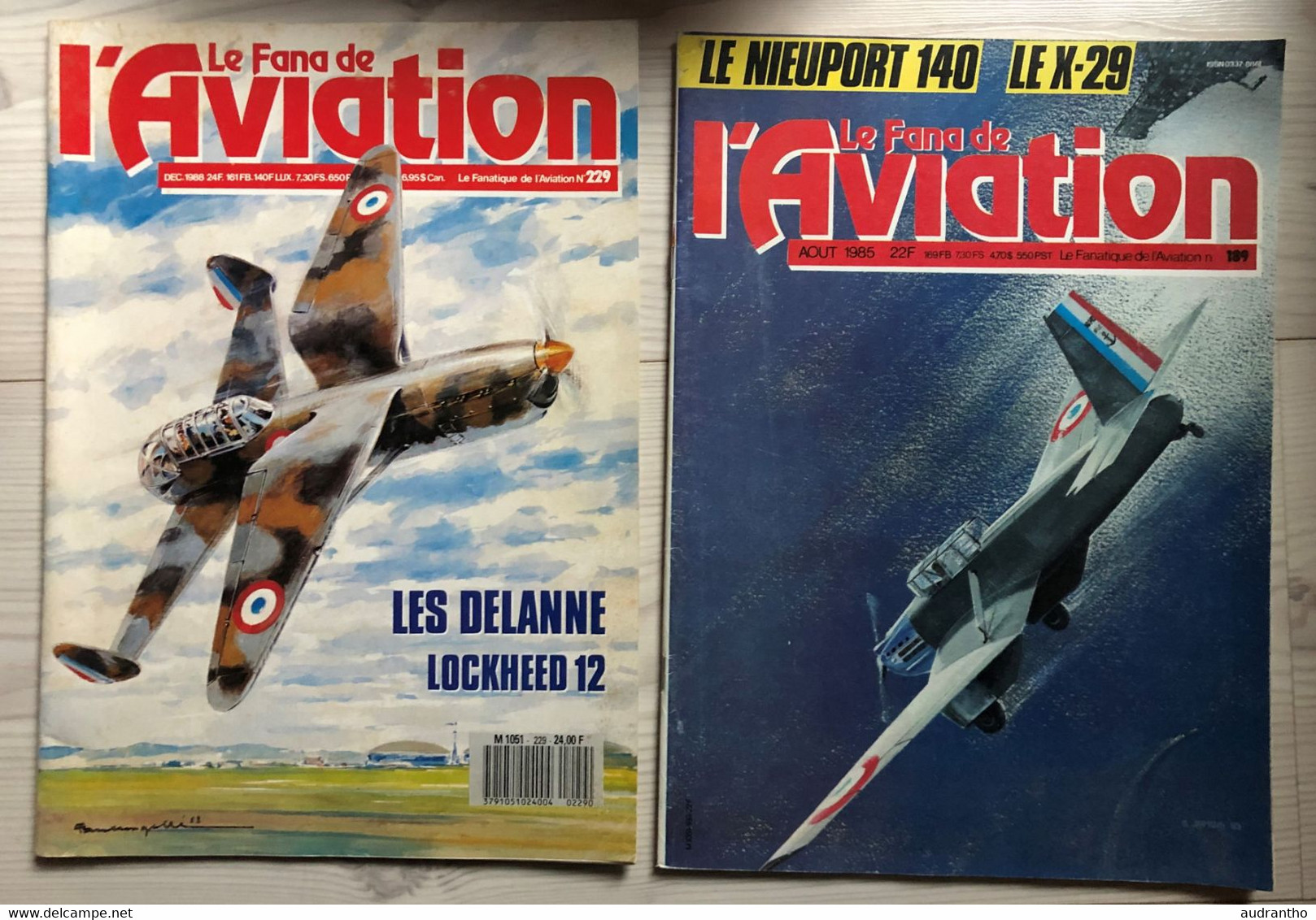 2 Revues Années 80 - Le Fana De L'Aviation - Les Delanne Lockheed 12 - Le Nieuport 140 - Aviation