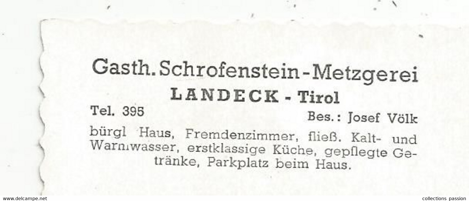 Cp, Autriche , LANDECK,Tirol, Gasthof Schrofenstein-Metzgerei ,vierge, 2 Scans,multivues, Restaurant - Landeck