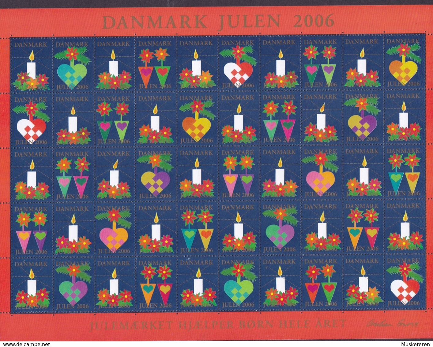 Denmark Christmas Seal Full Sheet 2006 MNH** - Full Sheets & Multiples