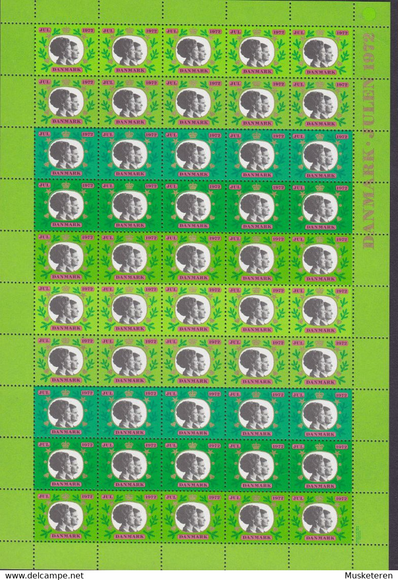 Denmark Christmas Seal Full Sheet 1972 MNH** - Volledige & Onvolledige Vellen