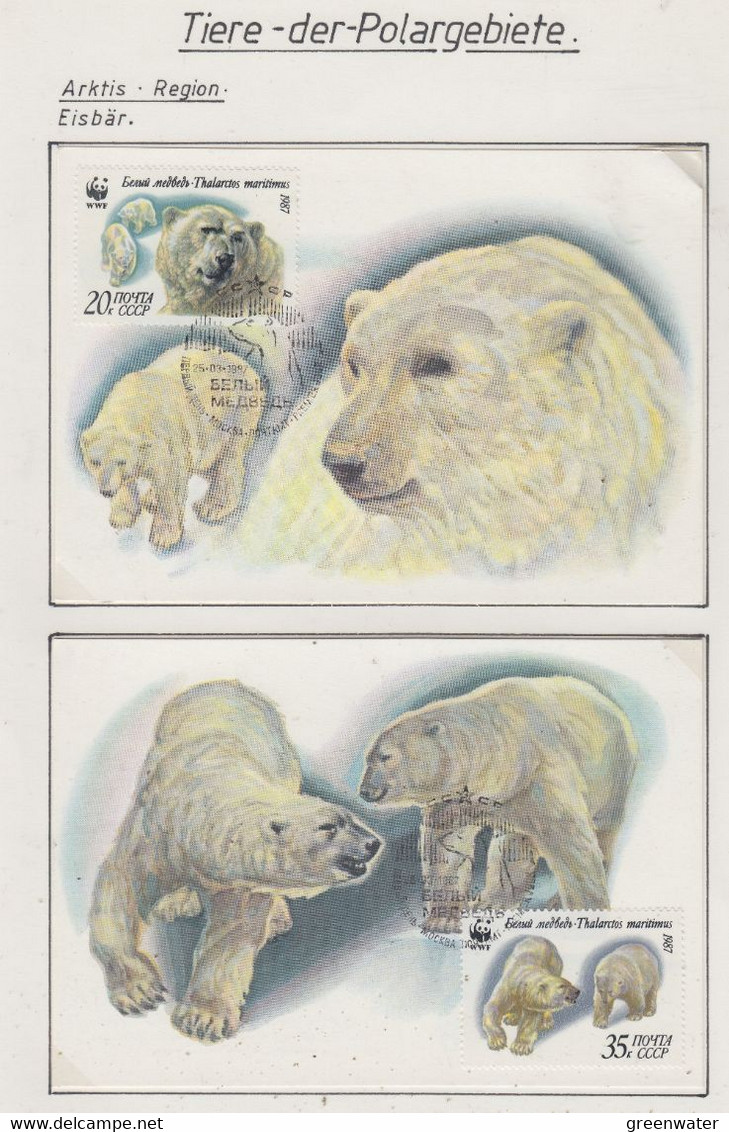 Russia 1987 WWF Polar Bears 4 Maxicards (58282) - Fauna ártica