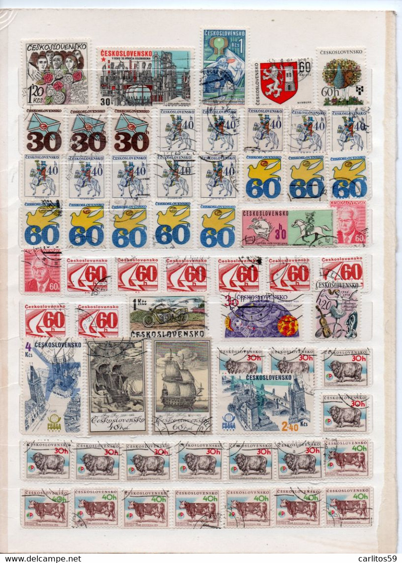 Cecoslovacchia (Ceskoslovensko) – Lotto di Francobolli Usati, Nuovi e Foglietti