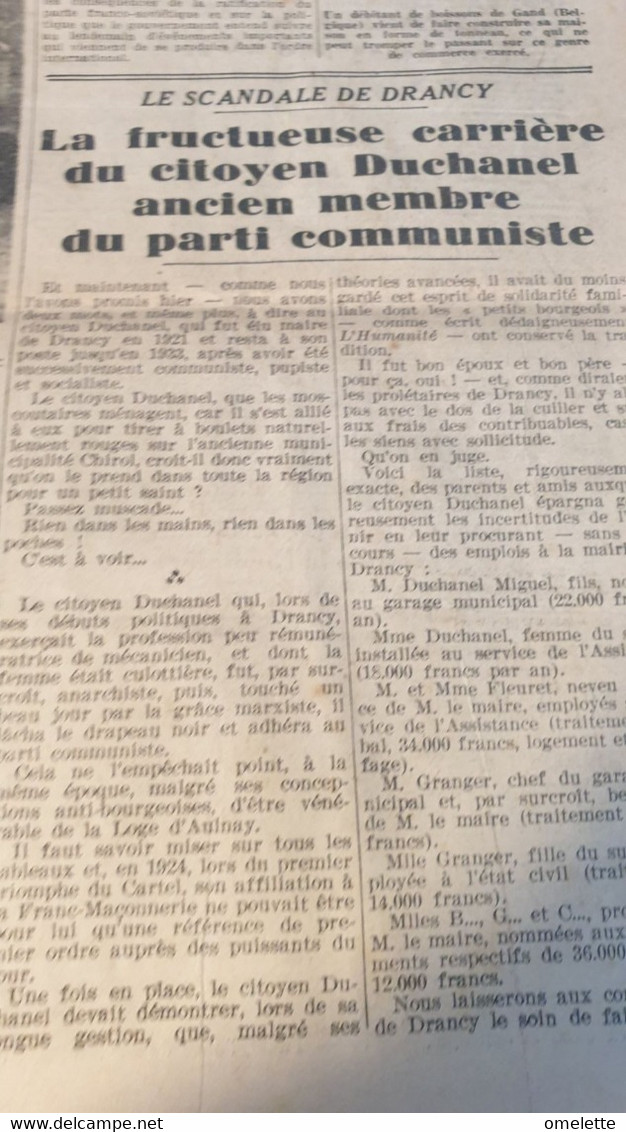 AMI PEUPLE 36/ARMEE ALLEMANDE EN RHENANIE  HITLER /DRANCY SCANDALE  DUCHANEL / - Informations Générales