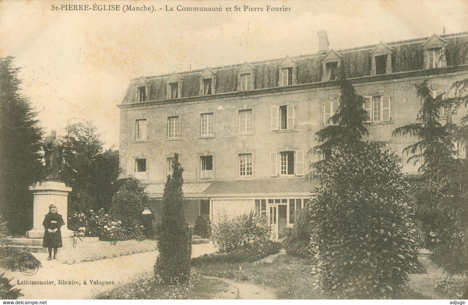 CPA 50 Saint-Pierre-Eglise -1905 -Communauté Et St-Pierre Fourier- Animation -* Ed.Lethimonnier**-2 Scan - Saint Pierre Eglise
