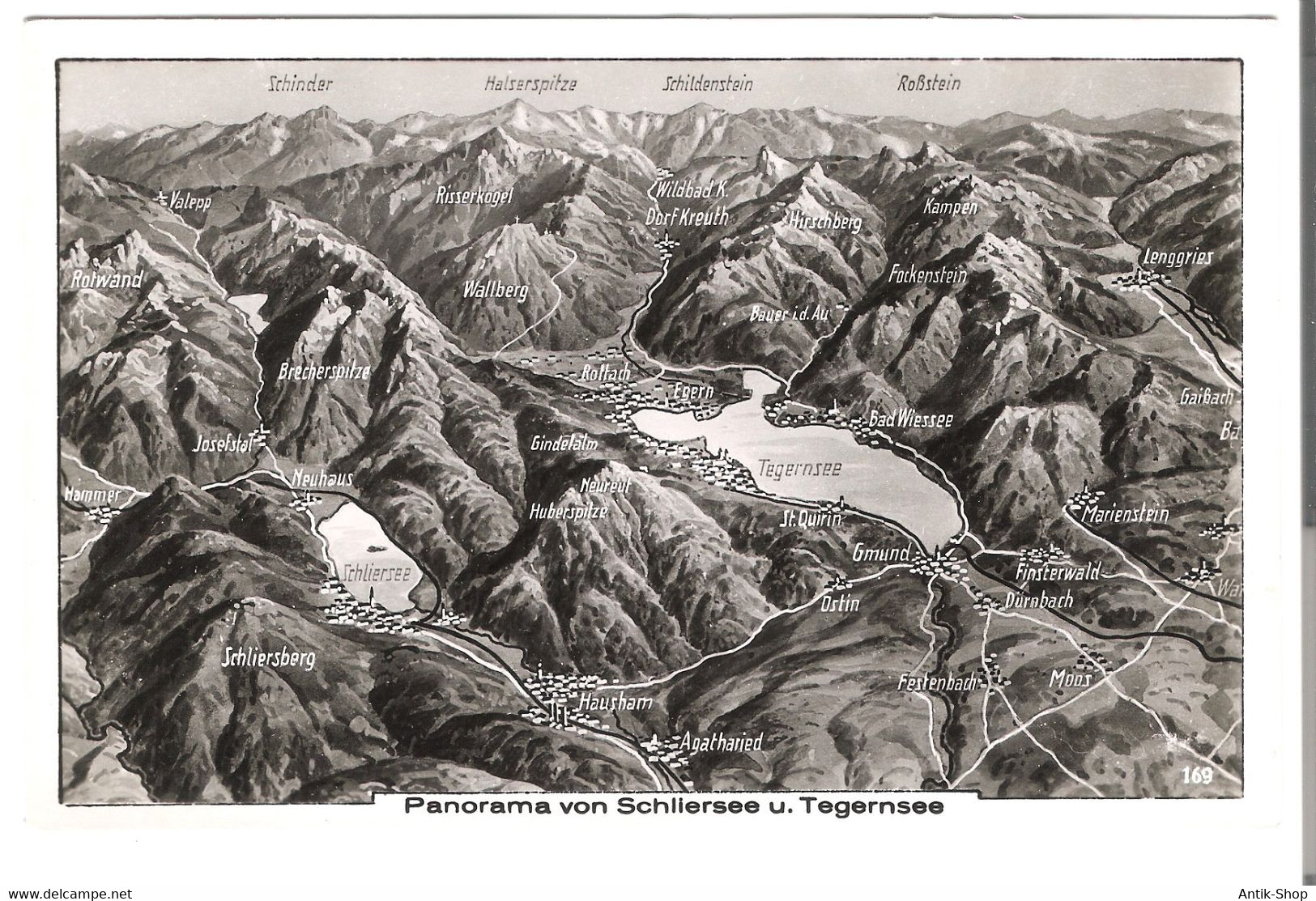 Panorama Von Schliersee Und Tegernsee  - Von 1950 (6047) - Miesbach