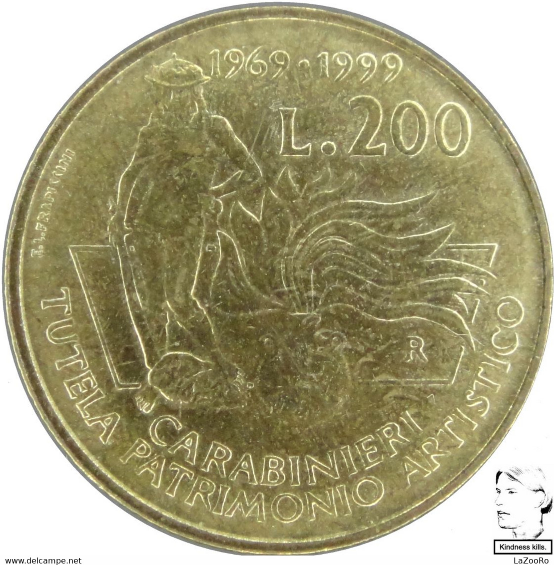 LaZooRo: Italy 200 Lire 1999 XF / UNC Protectors Of Art Heritage - Conmemorativas