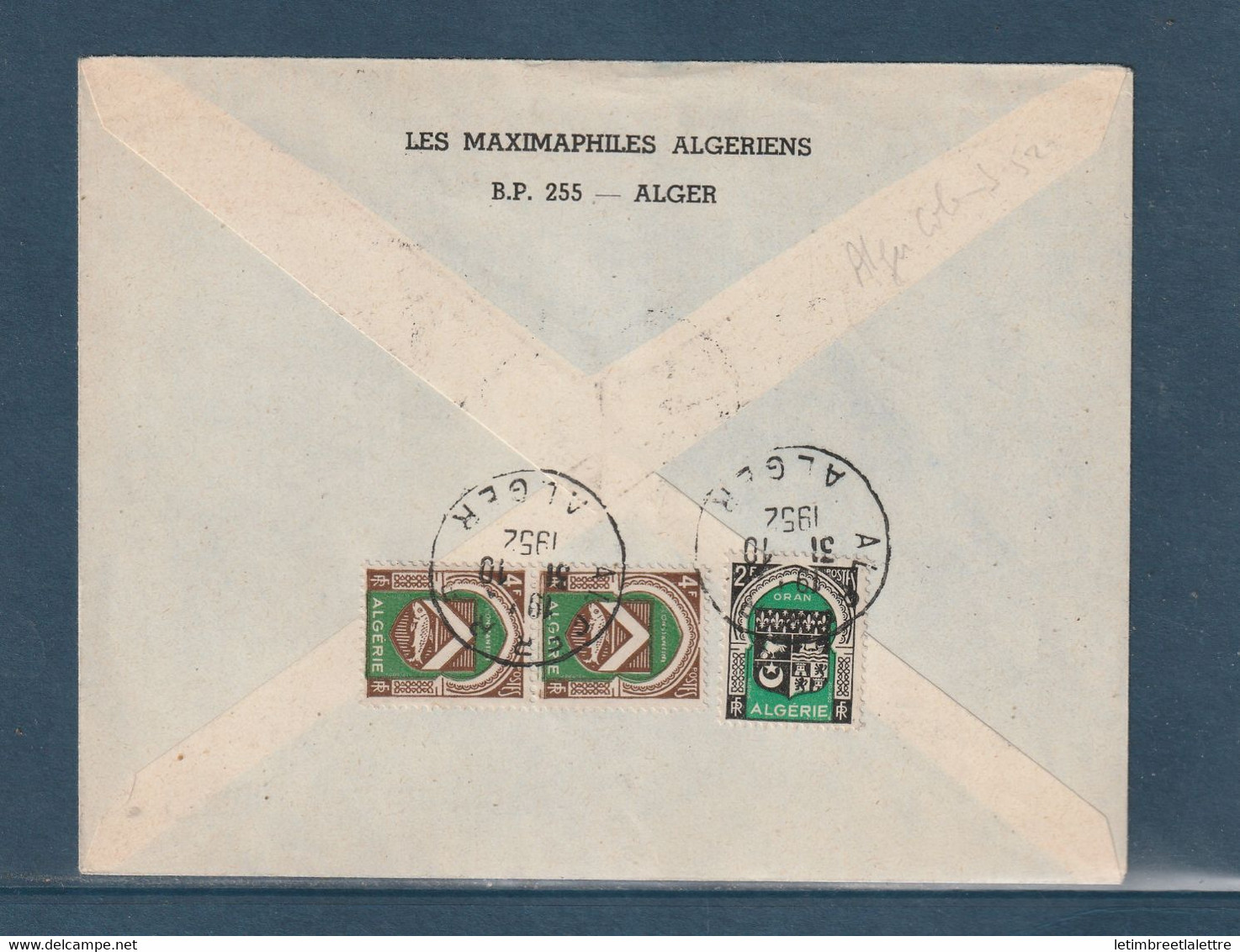 ⭐ Algérie - Première Liaison Aérienne Air France Alger Colomb Béchar ( Direct ) - 1952 ⭐ - Airmail