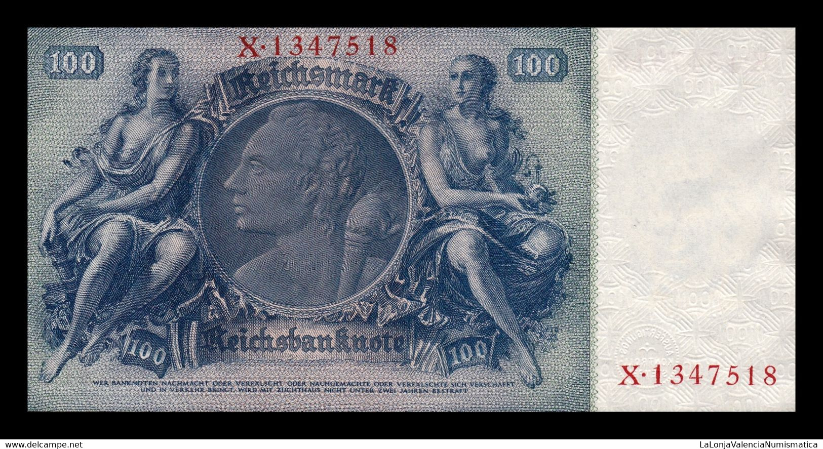 Alemania Germany 100 Reichsmark 1935 Pick 183a(2-1) Letter B SC UNC - 100 Reichsmark