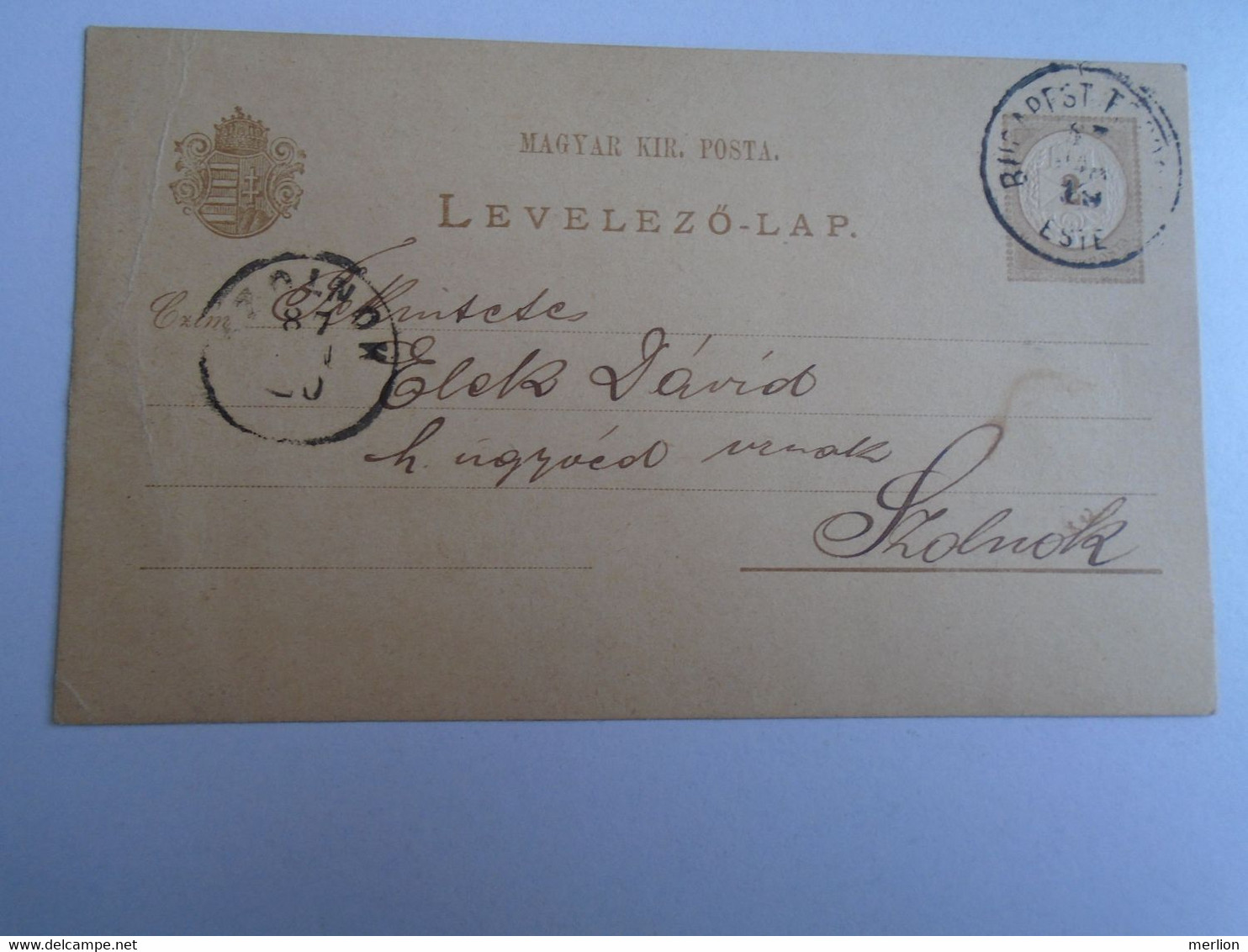 D191544  Postcard   Hungary  Levelezőlap  1887 -Budapest Kutsinyi Rudolf  Lawyer-sent To  Dr. Elek Dávid Lawyer Szolnok - Other & Unclassified