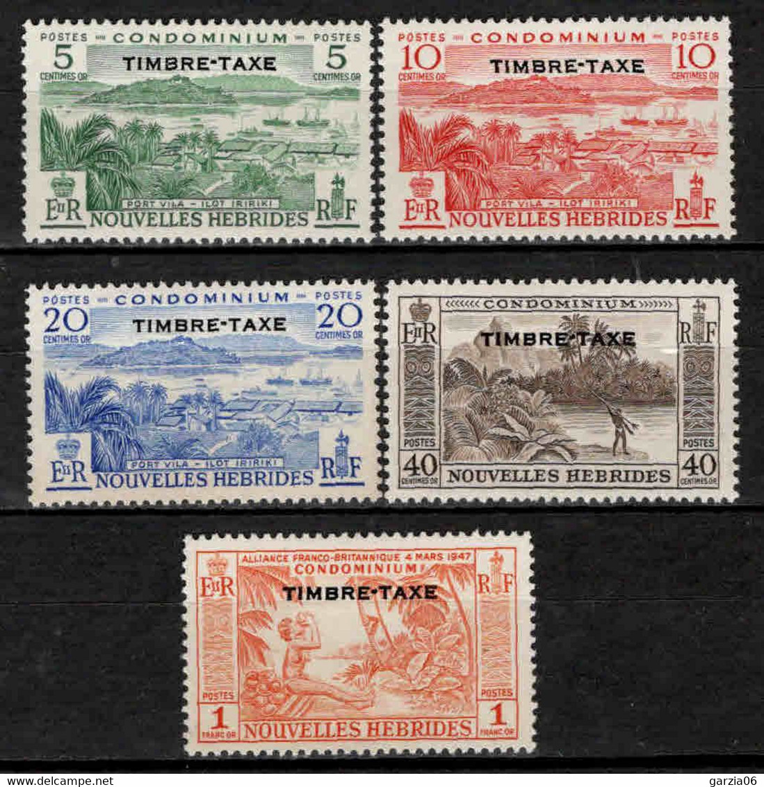 Nouvelles Hébrides  - 1957  -  Timbres Taxe - Postage Due  - N° 36 à 40 - Neuf* - MLH - Strafport