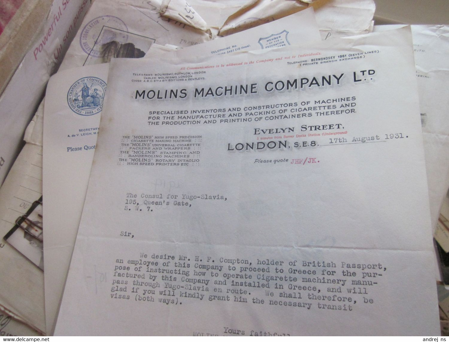 Molins Machine Company London 1931 - Royaume-Uni