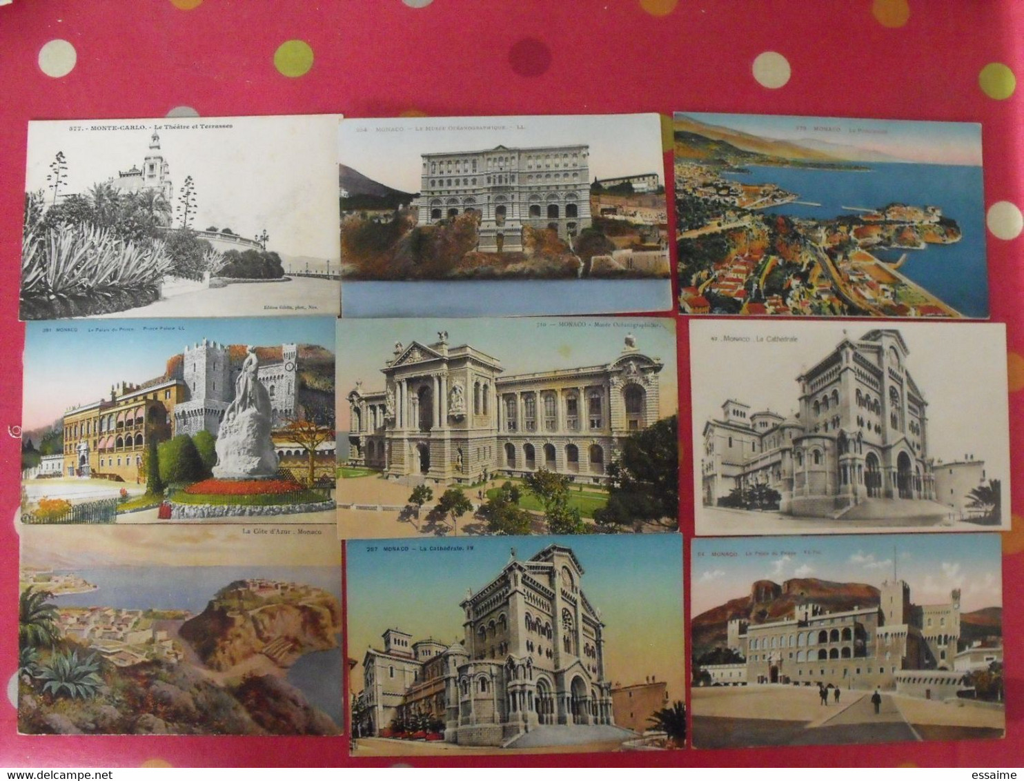 9 Cartes Postales Monaco Monte-Carlo. Palais Du Prince Théâtre Cathédrale Musée Océanographique Principauté - Sammlungen & Lose