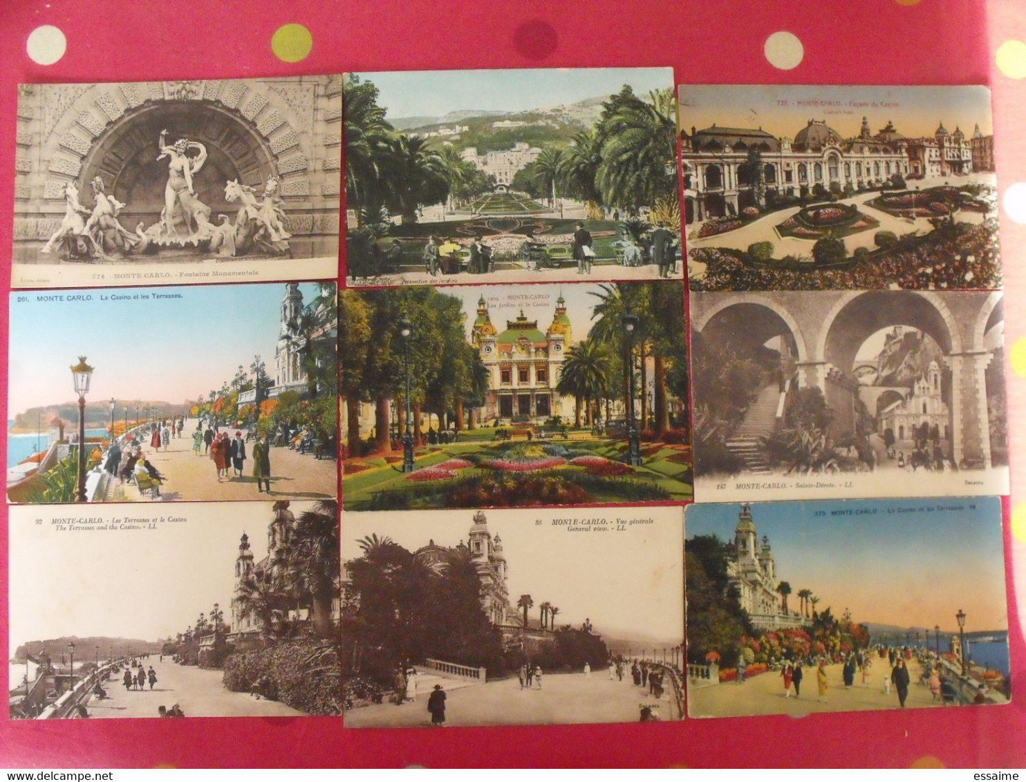 9 Cartes Postales Monaco Monte-Carlo. Casino Fontaine Jardins Sainte Dévote Principauté Prince - Collections & Lots