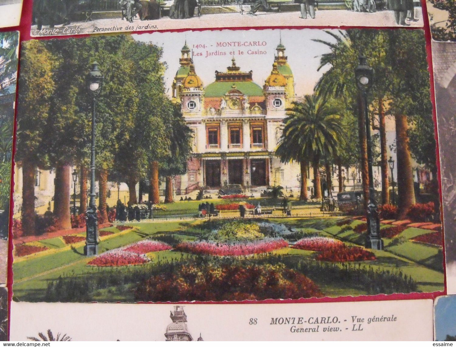 9 cartes postales Monaco Monte-Carlo. casino fontaine jardins sainte dévote principauté prince