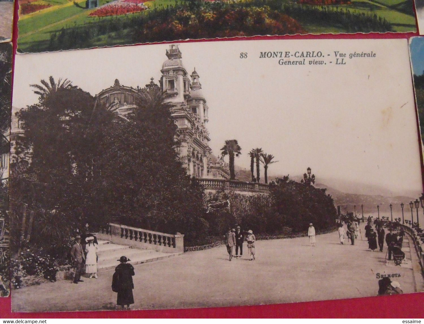 9 cartes postales Monaco Monte-Carlo. casino fontaine jardins sainte dévote principauté prince