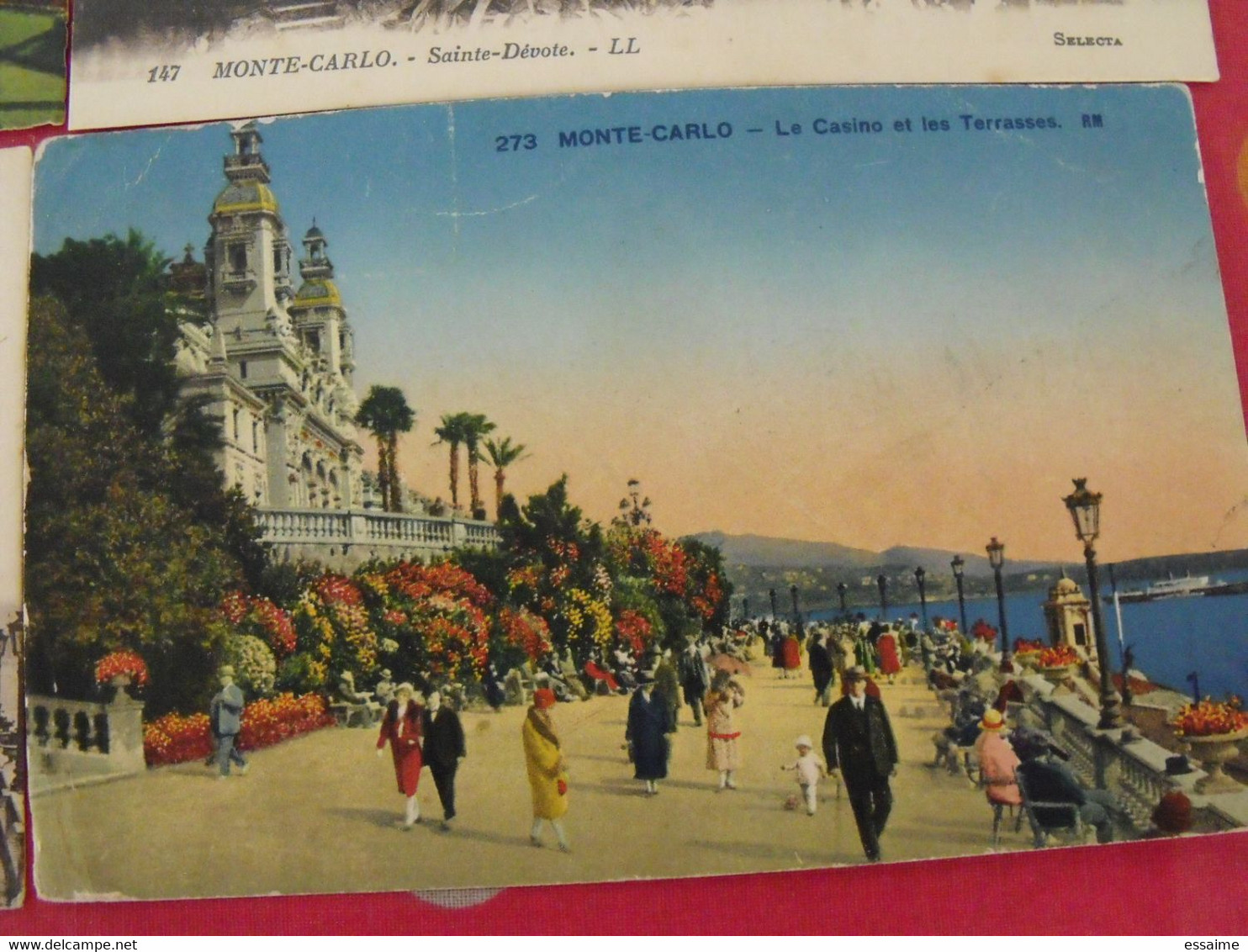 9 cartes postales Monaco Monte-Carlo. casino fontaine jardins sainte dévote principauté prince