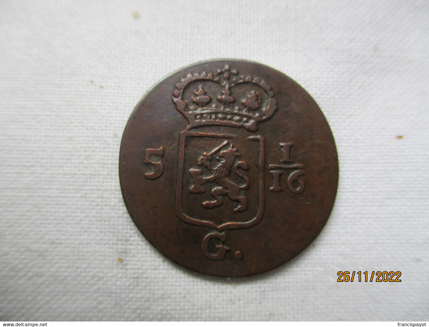 Netherlands - Indiae Batav: 1808 1/16 Gulden - Indes Neerlandesas