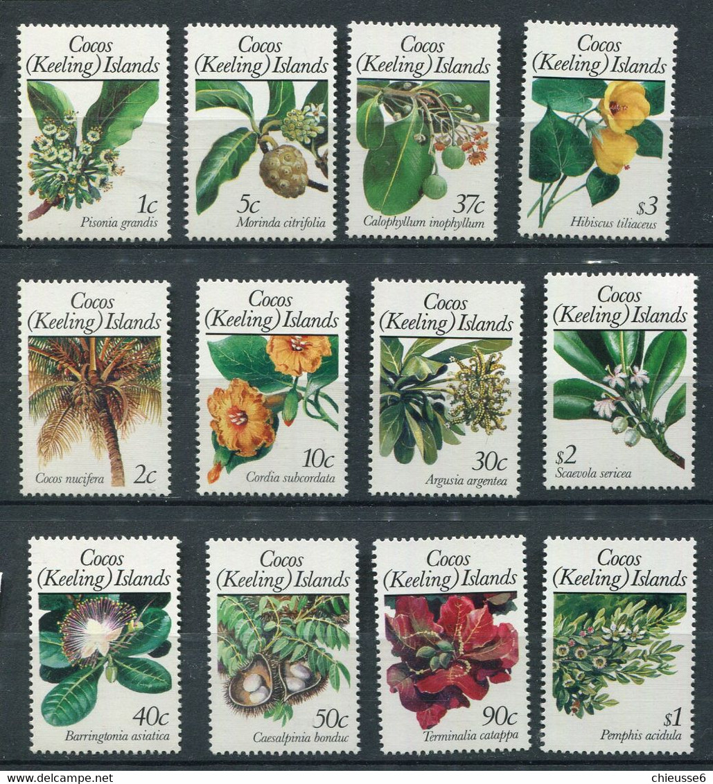 Cocos ** N° 188 à 191 - 195 à 198 - 203 à 206 - Fleurs - Islas Cocos (Keeling)
