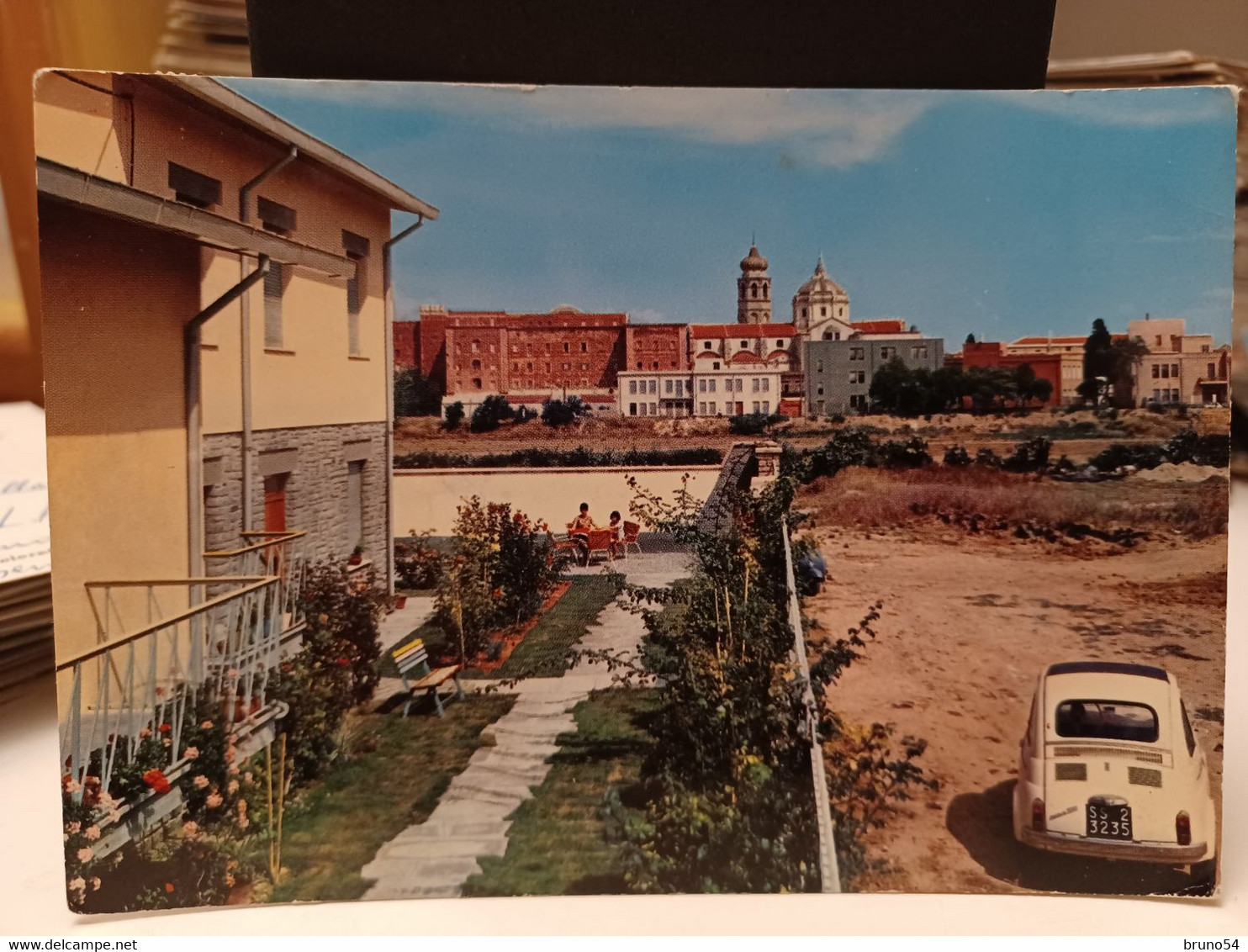 Cartolina Oristano Scorcio Panoramico 1966, Auto Fiat 500 - Oristano