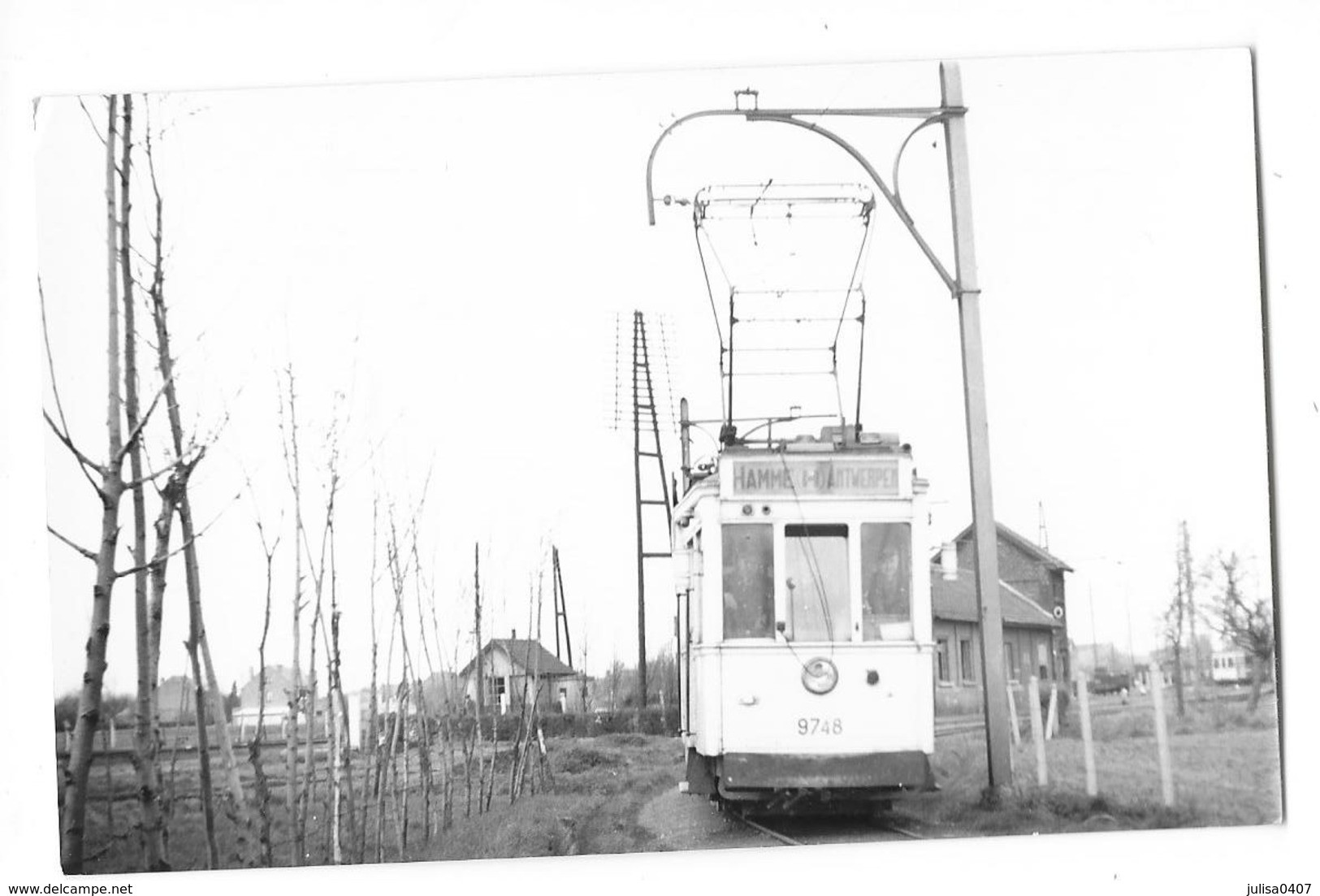 HAMME (Belgique) Photographie Format Cpa Tramway électrique 1950 - Hamme