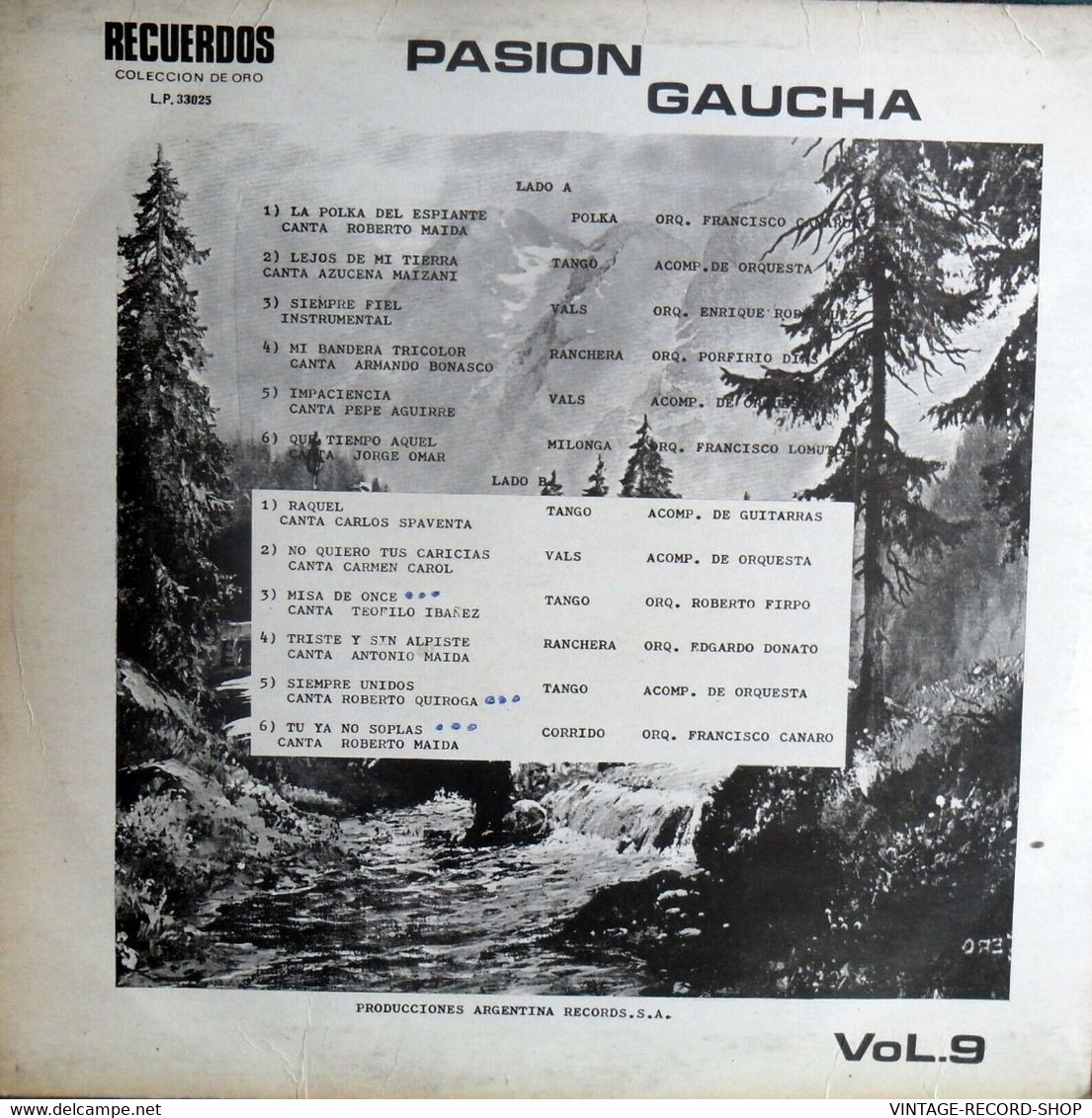 TANGO:PASION GAUCHA-RECUERDOS COLECCION DE ORO-VOL.9 - Musiche Del Mondo