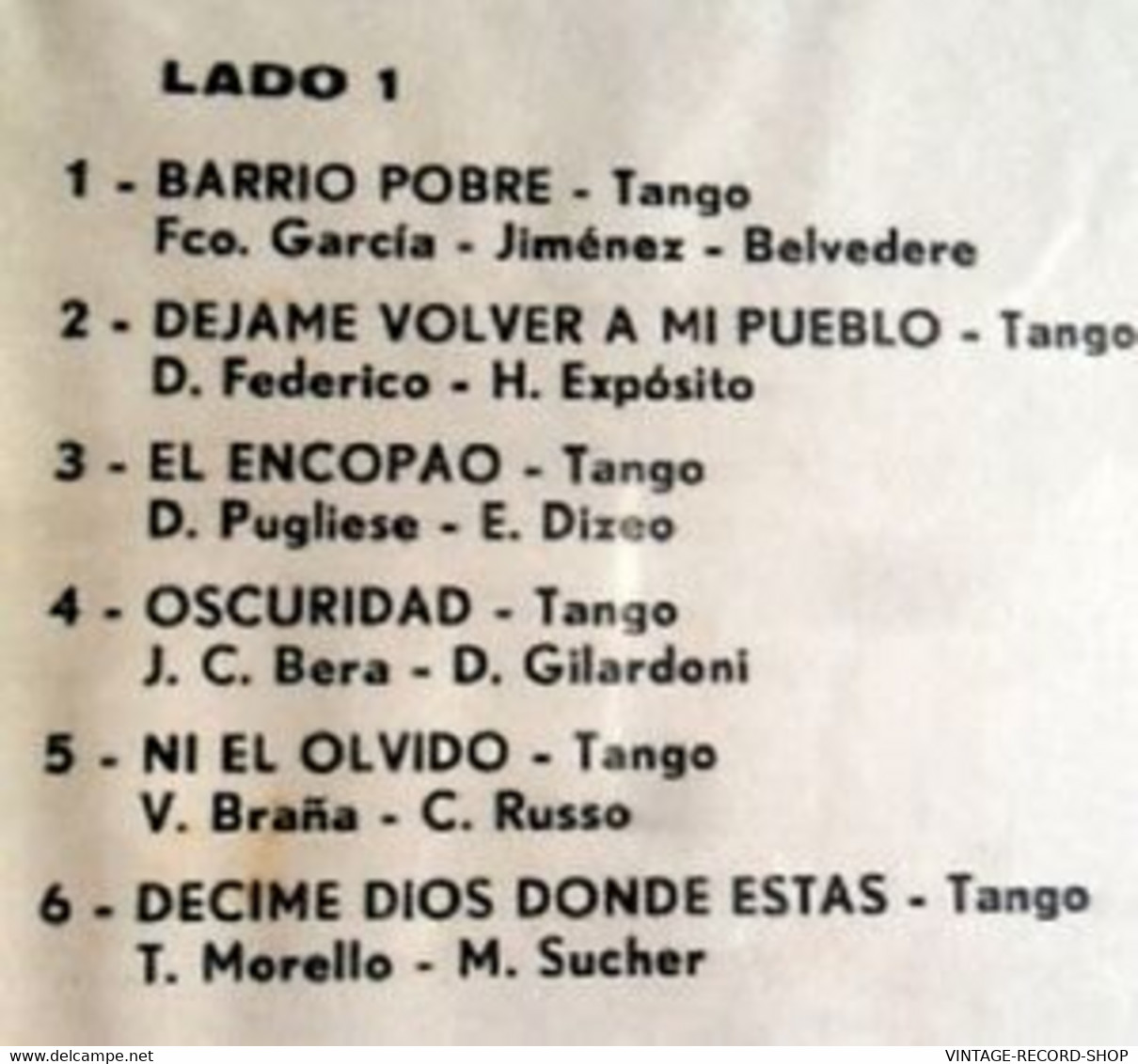 TANGO:OSCAR LARROCA TANGOS DE EXITO"BARRIO POBRE"COLLECTIBLE - World Music