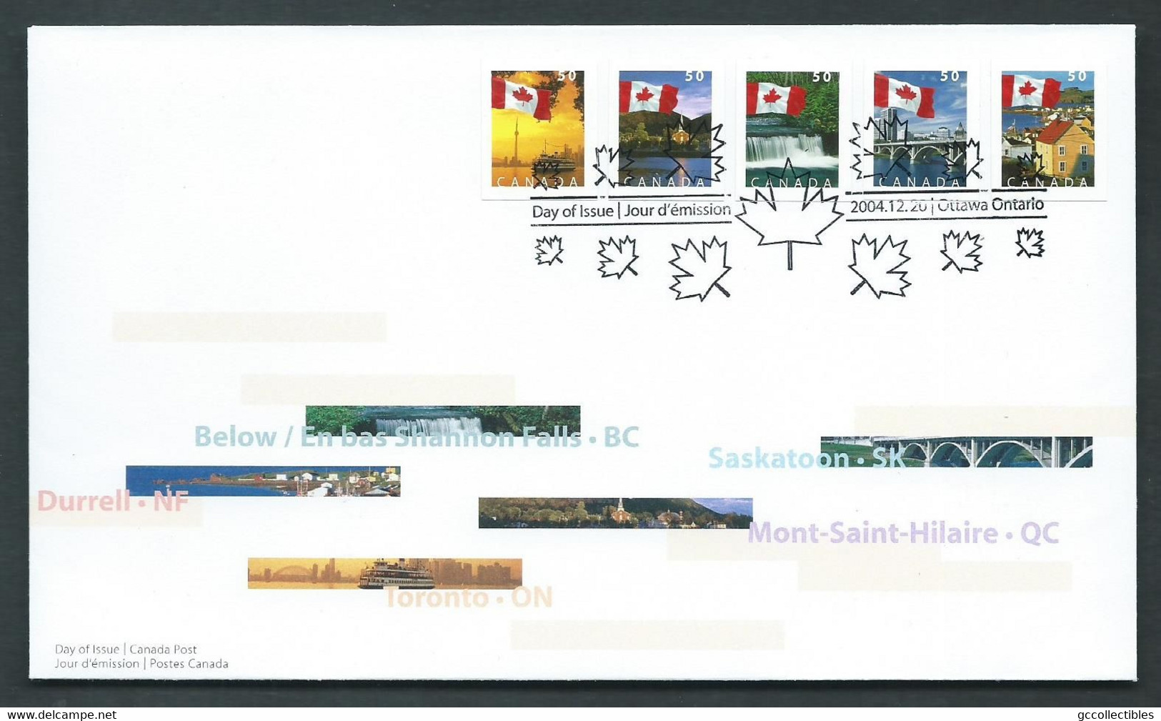 Canada # 2076-2080 Combo FDC - Flower Definitives - Booklets - 2001-2010
