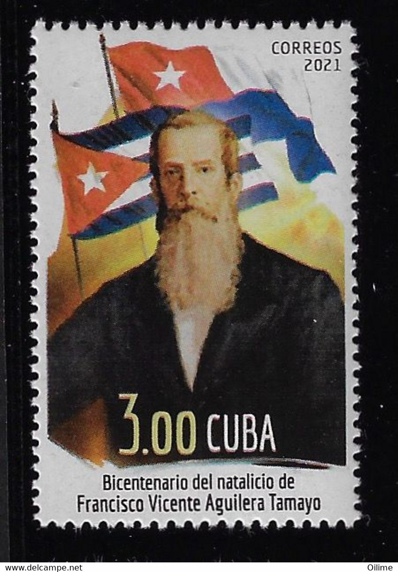 CUBA 2021. BICENTENARIO DEL NATALICIO DE FRANCISCO VICENTE AGUILERA. MNH - Nuevos