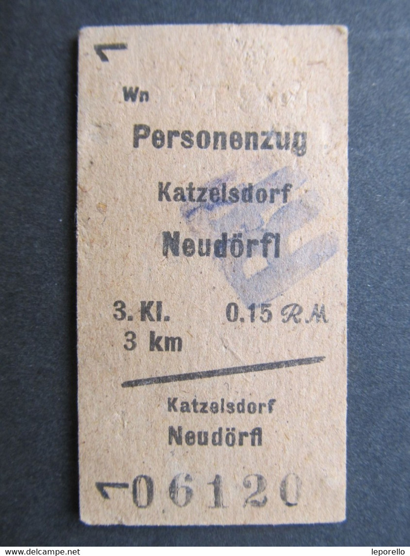 Fahrkarte Fahrschein Katzelsdorf B. Wiener Neustadt - Neudörfl Österreich 1940?  //// D*54482 - Europe
