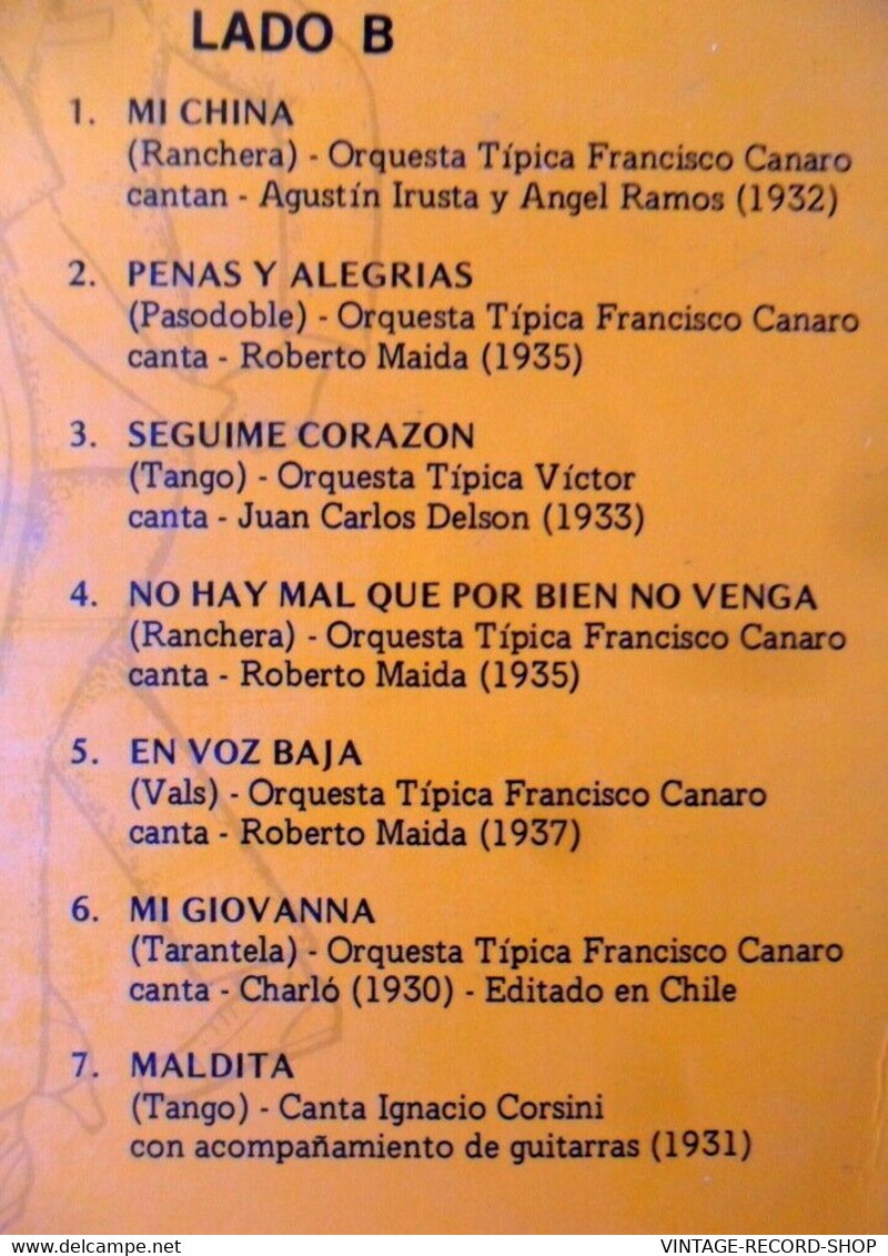 TANGO:LA MUSICA ARGENTINA EN TODOS SUS RITMOS VOL.3 PARA COLECCIONISTA VINYL TREASURES - Wereldmuziek