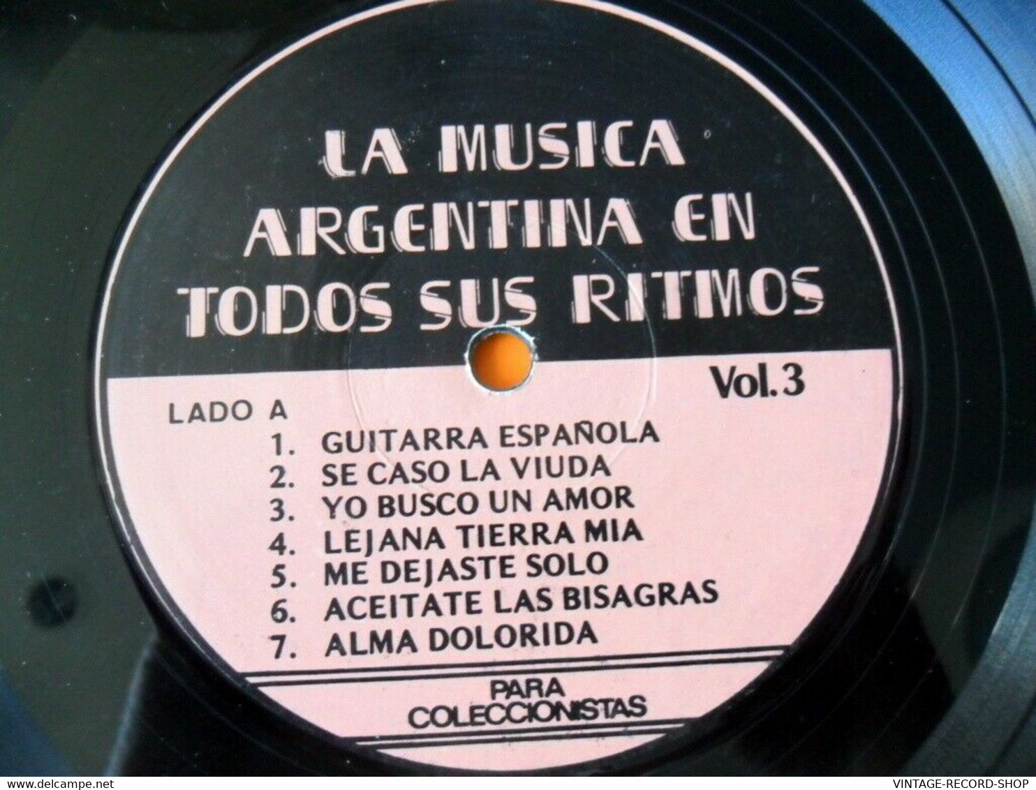 TANGO:LA MUSICA ARGENTINA EN TODOS SUS RITMOS VOL.3 PARA COLECCIONISTA VINYL TREASURES