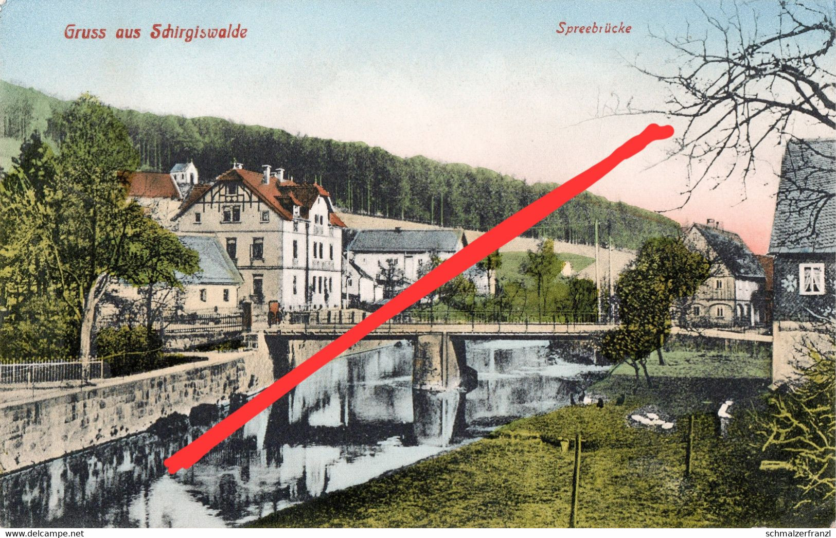 AK Schirgiswalde Spreebrücke Gasthof Hotel Wilthen Kirschau Sohland Crostau Wehrsdorf Ringenhain Weifa Oppach Cunewalde - Kirschau