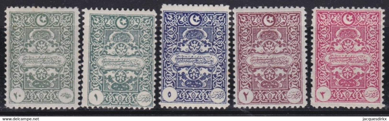 Turkey     .   5 Stamps          .    *    .      Mint-hinged - 1920-21 Kleinasien