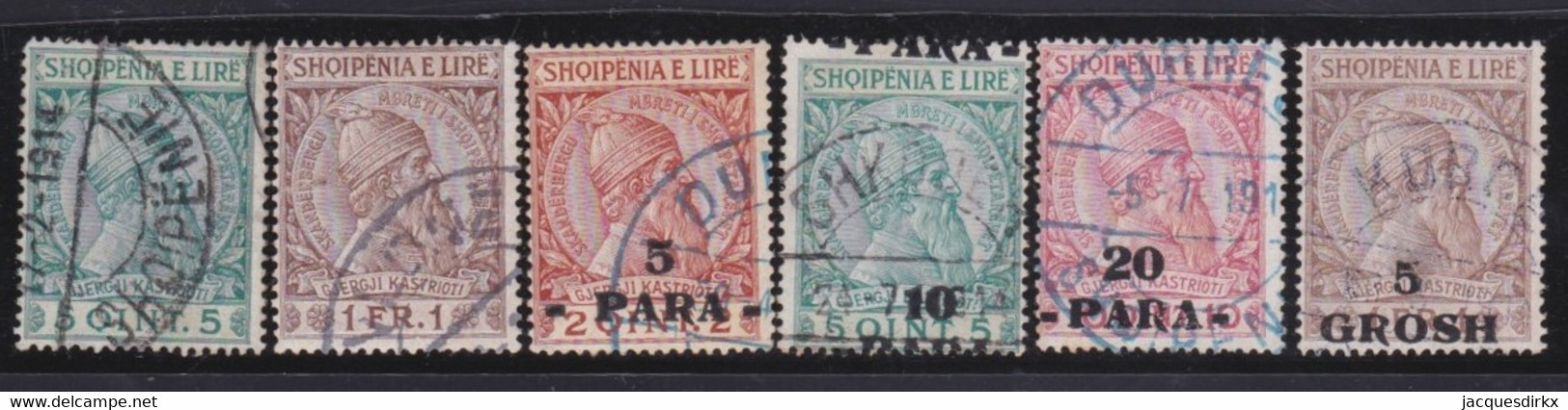 Albania     .   6   Stamps           .    O      .     Cancelled - Albanië