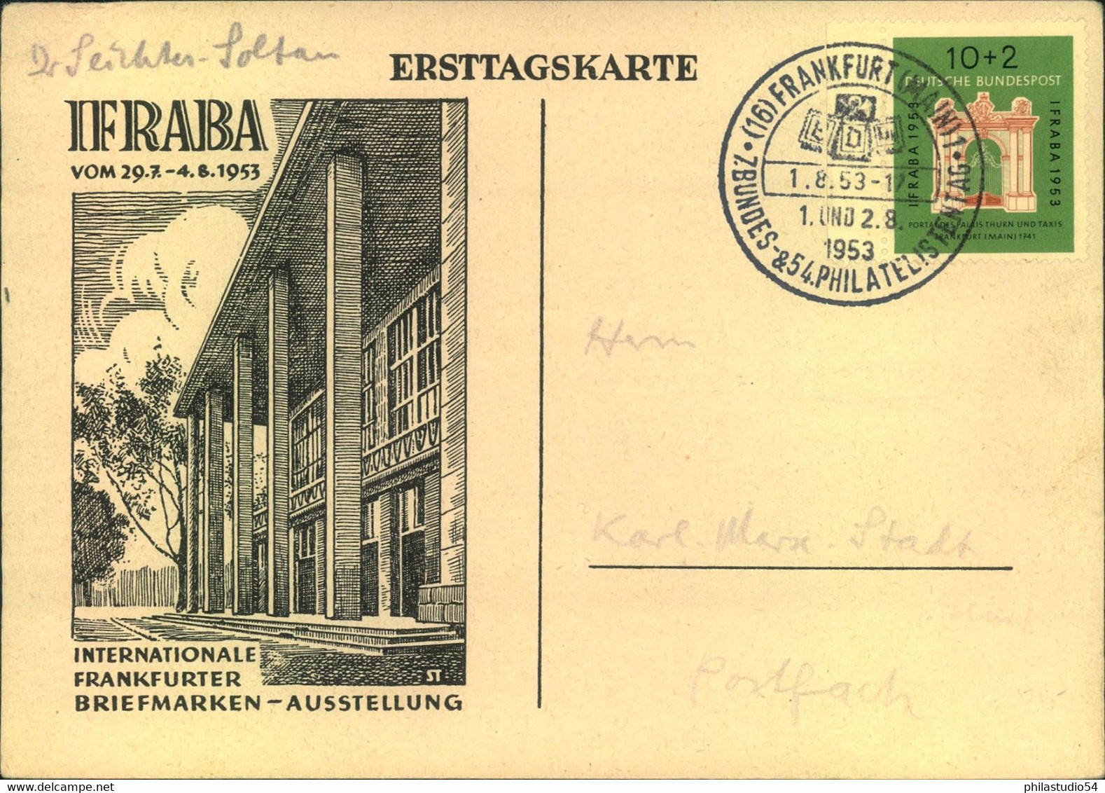 1953, IFRABA  Sonderkarte Mit 10 Pfg. - Other & Unclassified