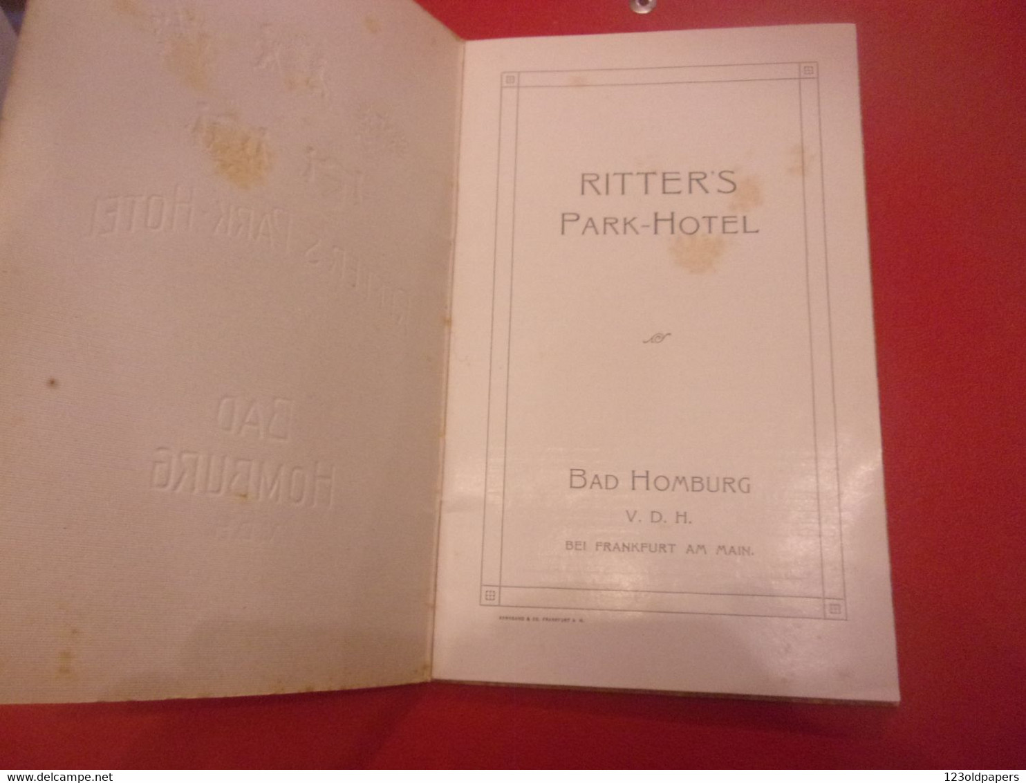 ♥️ BAD HOMBURG RITTER S PARK HOTEL HOMBOURG LES BAINS 1910 24 PAGES PLAN