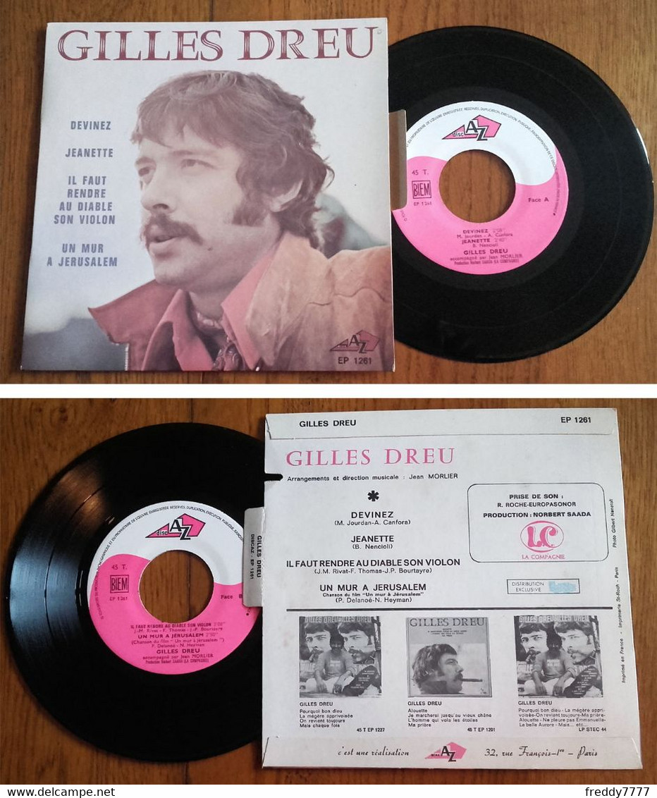 RARE French EP 45t RPM BIEM (7") GILLES DREU (Lang, 1969) - Collector's Editions