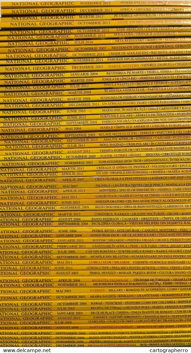 Lot 61 National Geographic Magazines Romania No Duplicates - Magazines