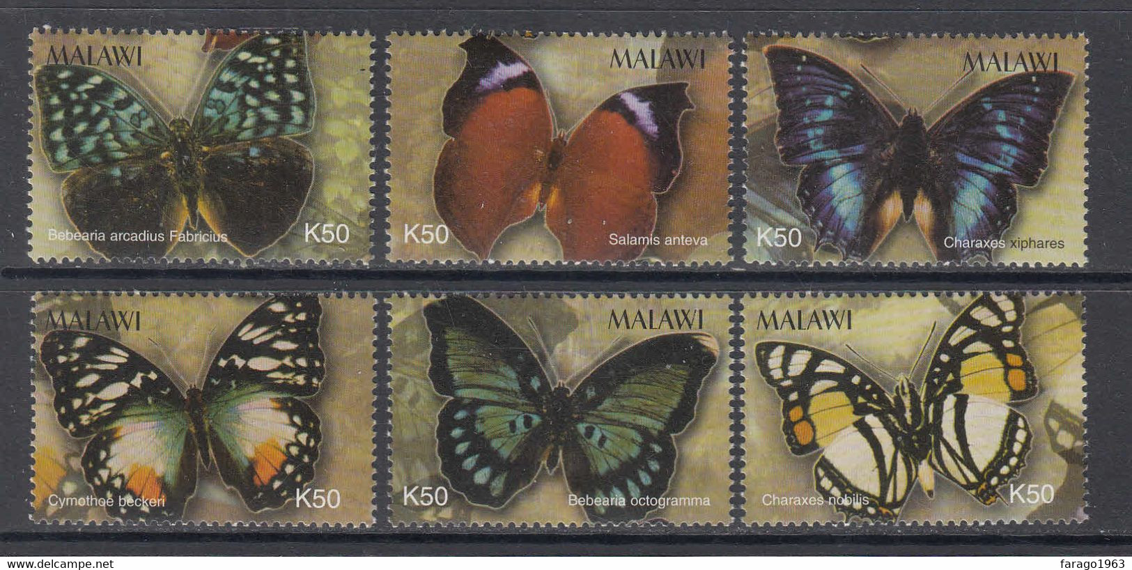 2003 Malawi Butterflies 6 Different MNH - Malawi (1964-...)