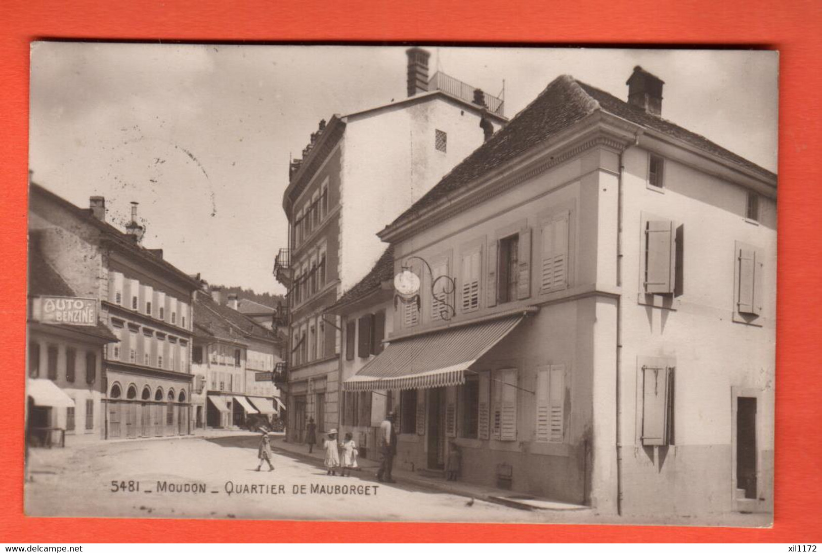 NAGS-11  Moudon Quartier Mauborget  ANIME. Circ. Avec Cachet Militaire   Burgy 5481 - Mauborget