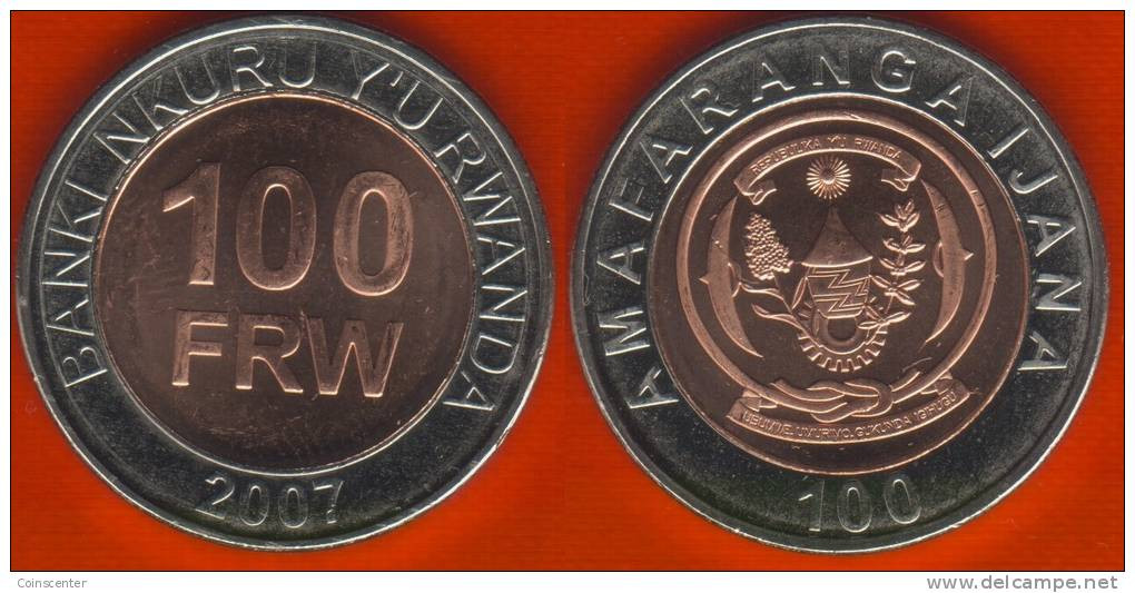 Rwanda 100 Francs 2007 BiMetallic - Rwanda