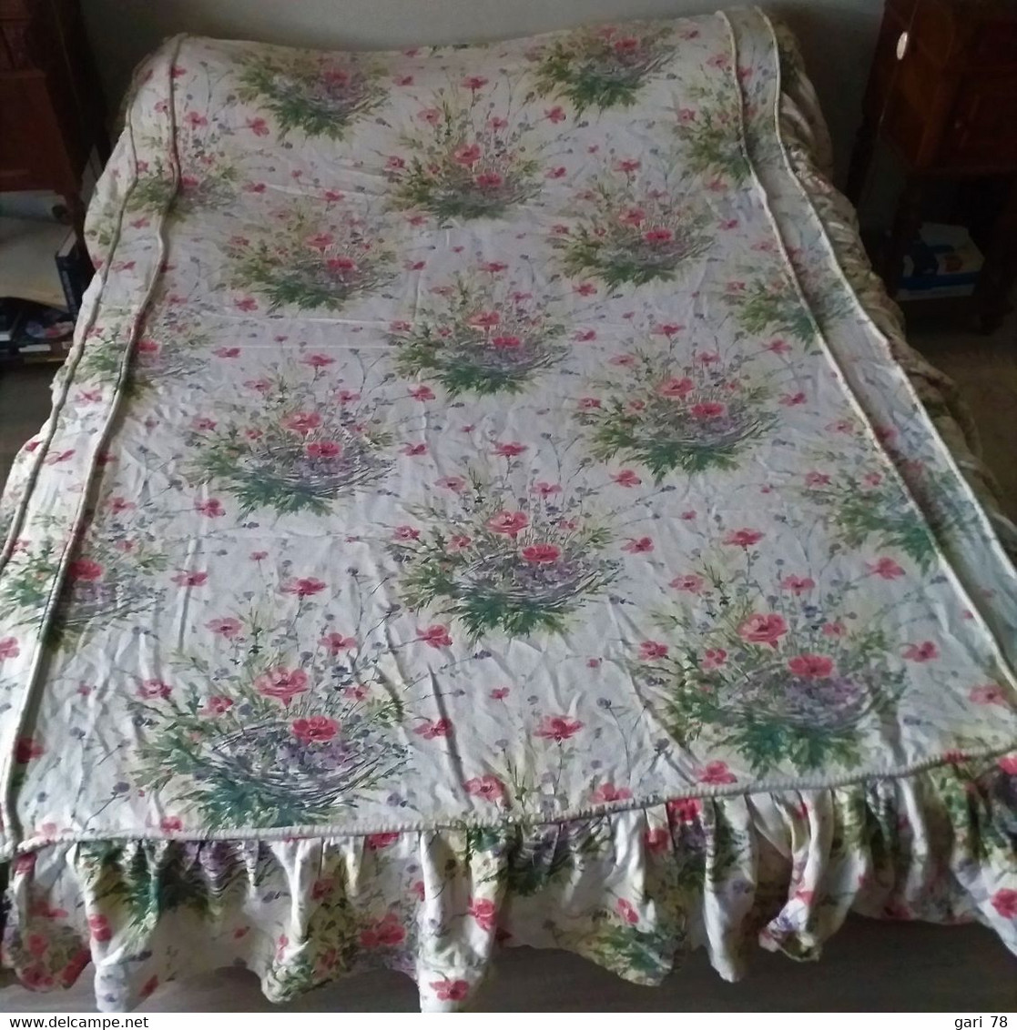 Dessus De Lit Vintage Pour Lit 120 Ou 140, Bouquets De Fleurs - Draps/Couvre-lits