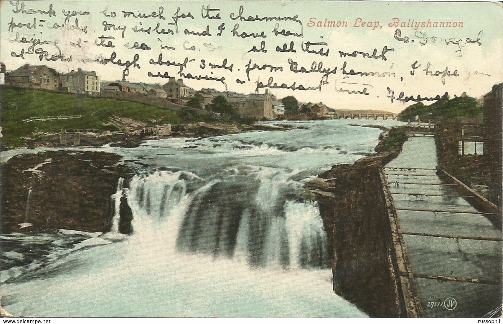 IRELAND - DONEGAL - BALLYSHANNON, SALMON LEAP - ED. VALENTINE - 1909 - Donegal