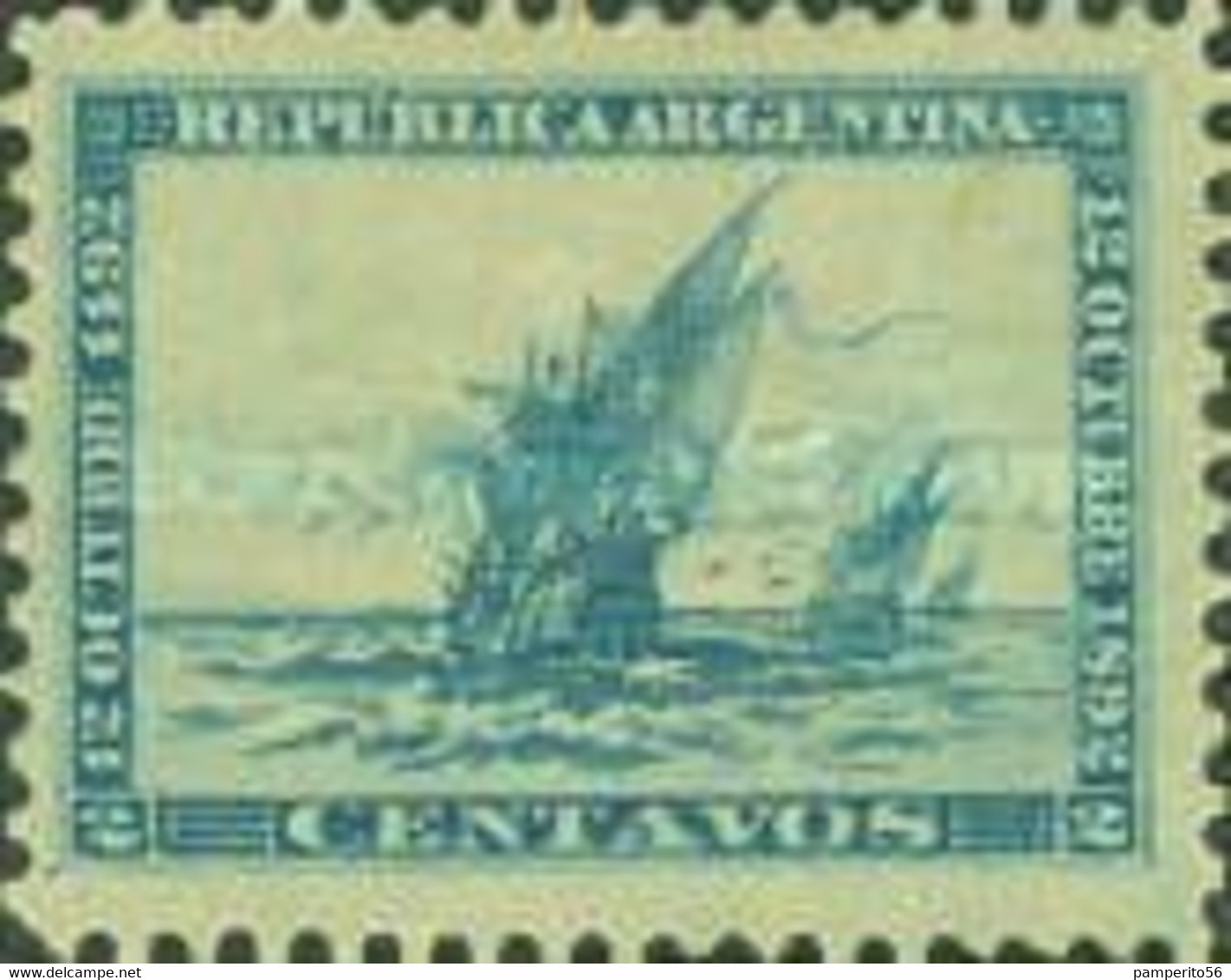 ARGENTINA - AÑO 1892 - 2c. IV Aniversario Del Descubrimiento De América - Oblitérés