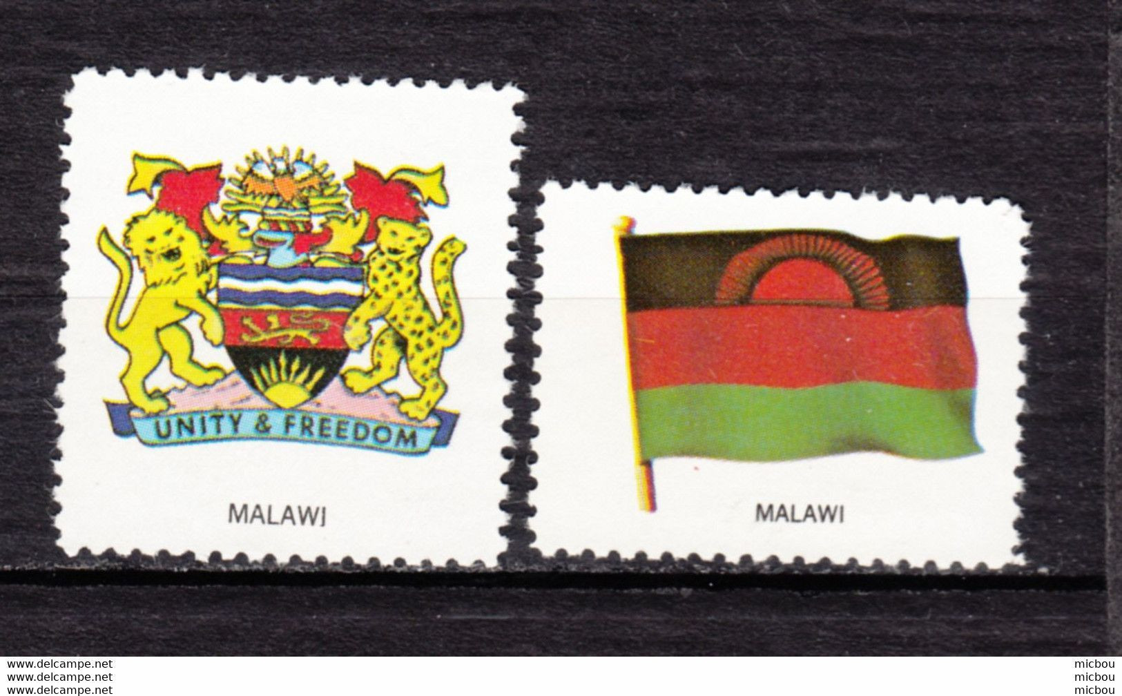 ##27, Malawi, Vignette, Cinderella, Drapeau, Flag, Armoiries, Coat Of Arms, Félin, Wildcat, Soleil, Sun - Malawi (1964-...)