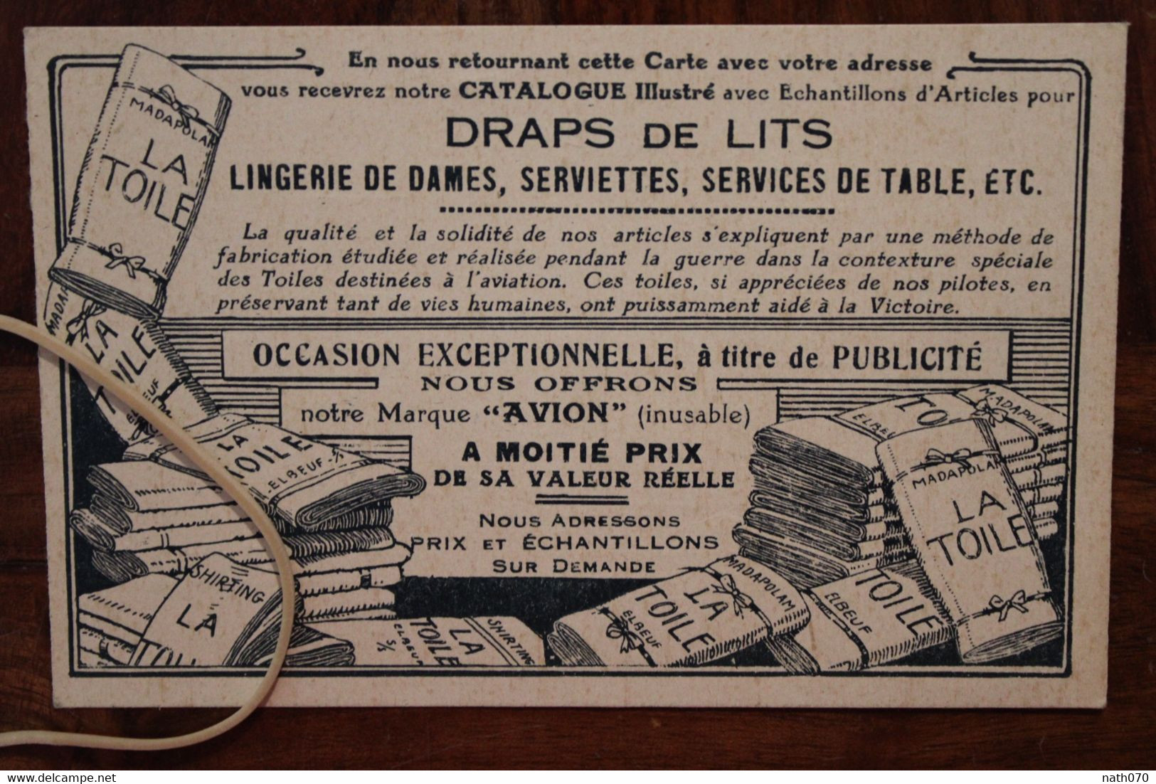 1910's CPA Ak Publicité Pub Illustrateur La Toile Elbeuf Sur Seine Draps De Lits Lingerie De Dames - Werbepostkarten